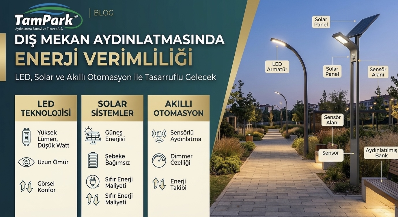 Dış Mekan Aydınlatmasında Enerji Verimliliği: LED ve Solar Çözümler
